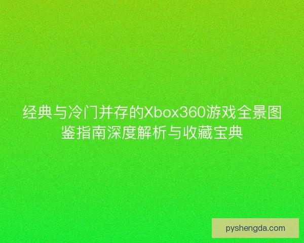 经典与冷门并存的Xbox360游戏全景图鉴指南深度解析与收藏宝典